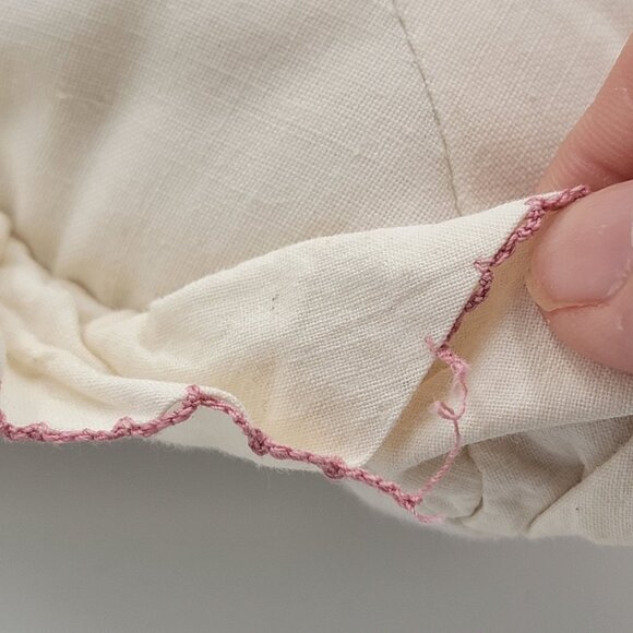 Vintage Quilted 90s 80s Throw Pillow Cottagecore Patchwork Design In Blue/Pink - Picture 9 of 13